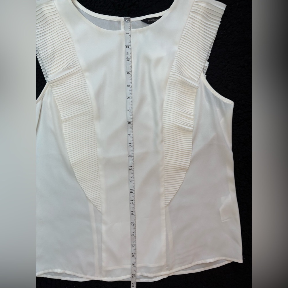 Banana Republic Ivory Ruffle Trim Blouse - Picture 8 of 9